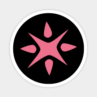 Large Geometric abstract snowflake in pink Magnet